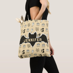 Bolso De Tela Fantasma, telaraña y amarillo gatos negros