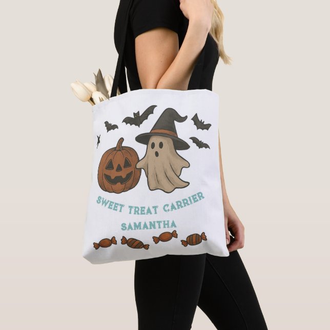 Bolso De Tela Fantasma Tote Cute Halloween - Fantasmas, Bats & C (Detalle)