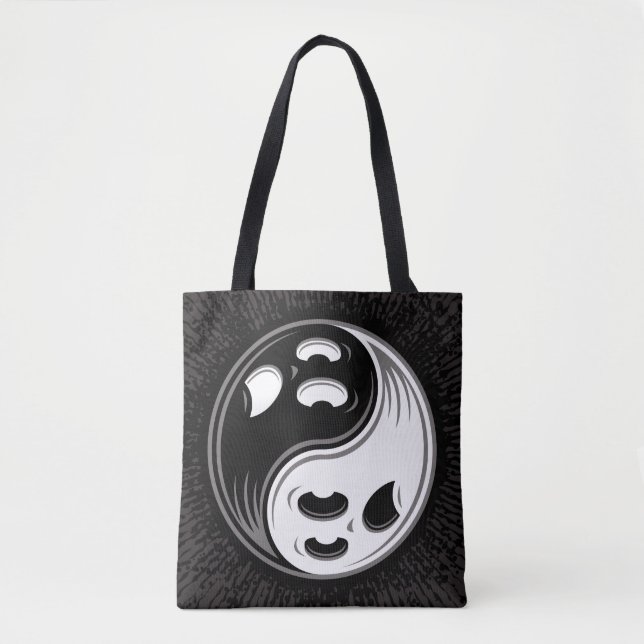 Bolso De Tela Fantasma Yin Yang Negro y Blanco (Anverso)