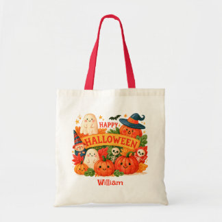 Bolso De Tela Fantasmagóricos Feliz Halloween Personalizados