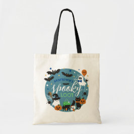 Bolso De Tela Fantasmas Azules Bats Spooky Loot Boys Halloween