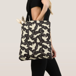 Bolso De Tela Fantasmas cremosos - patrón de Halloween.