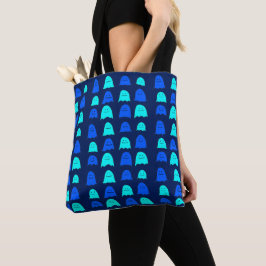 Bolso De Tela Fantasmas de Halloween azul brillante