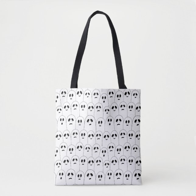 Bolso De Tela Fantasmas de Halloween estofados o tratamiento (Anverso)