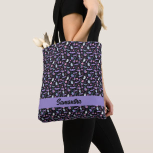Bolso De Tela Fantasmas de Halloween rosa y morado dulce