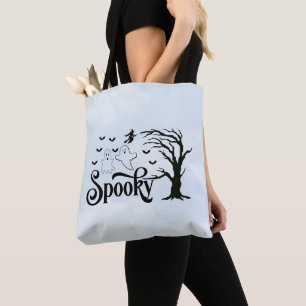 Bolso De Tela Fantasmas fantasmagóricos murciélagos nubes azul c