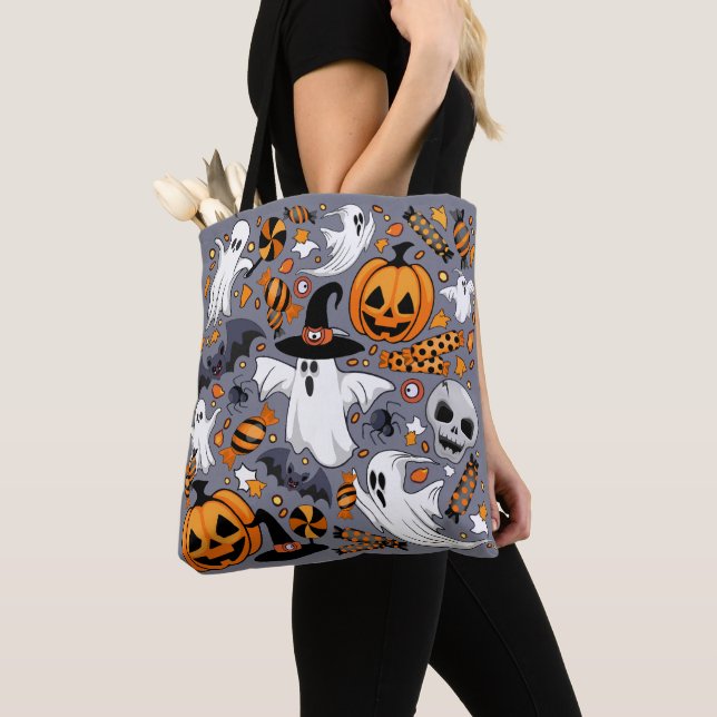 Bolso De Tela Fantasmas fantasmagóricos y adorables monstruos ad (Detalle)