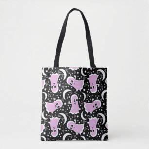 Bolso De Tela Fantasmas rosadas amigables se dan una broma o un 