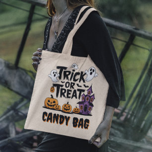 Bolso De Tela Fantasmas y calabazas para la diversión de Hallowe