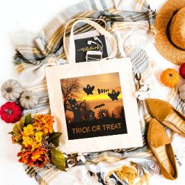 Bolso De Tela Fantasmas y murciélagos nocturnos de Halloween