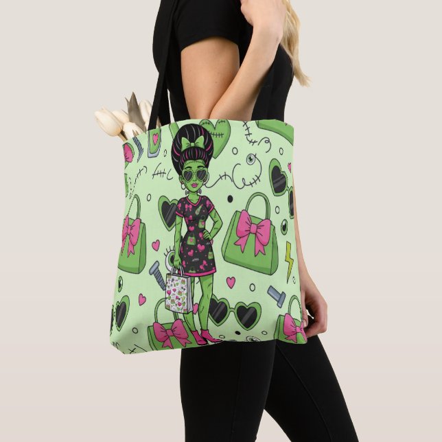 Bolso De Tela Fantasmo Frankenstein Monster De Halloween (Detalle)