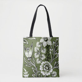 Bolso De Tela Fantastic Flowers (Moss Green) Fine Art