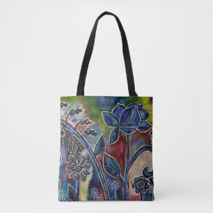 Bolso De Tela Fantástico Lotus Flower Garden Arte Original