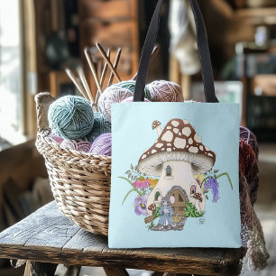 Bolso De Tela Fantástico Ratón de Fantasía Casa de Champiñones F