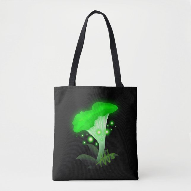 Bolso De Tela Fantasy Chanterelle Gslow Green Mushroom (Anverso)