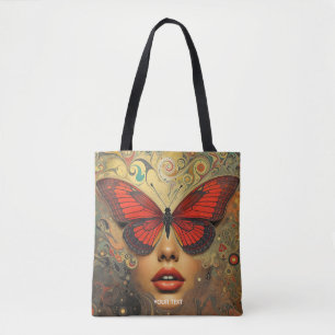 Bolso De Tela Fantasy Cute Abstrae Butterflies Ojos