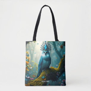 Bolso De Tela Fantasy Cute Blue Bird Forest