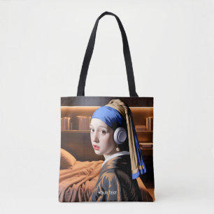 Bolso De Tela Fantasy Cute Chica Auriculares Pearl