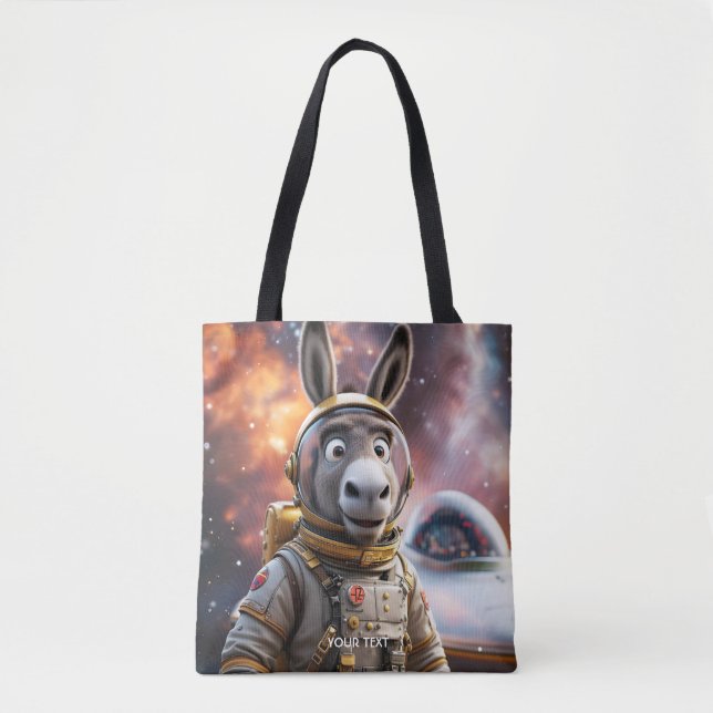 Bolso De Tela Fantasy Cute Donkey Astronauta (Anverso)