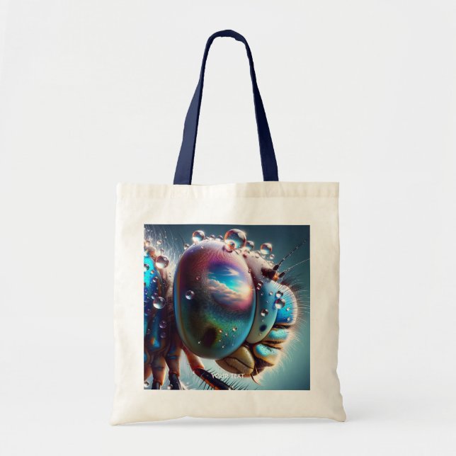 Bolso De Tela Fantasy Cute Dragonfly Macro Photo (Frente)