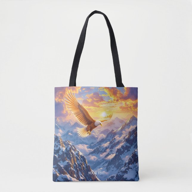 Bolso De Tela Fantasy Cute Eagle Mountains Sunrise (Anverso)