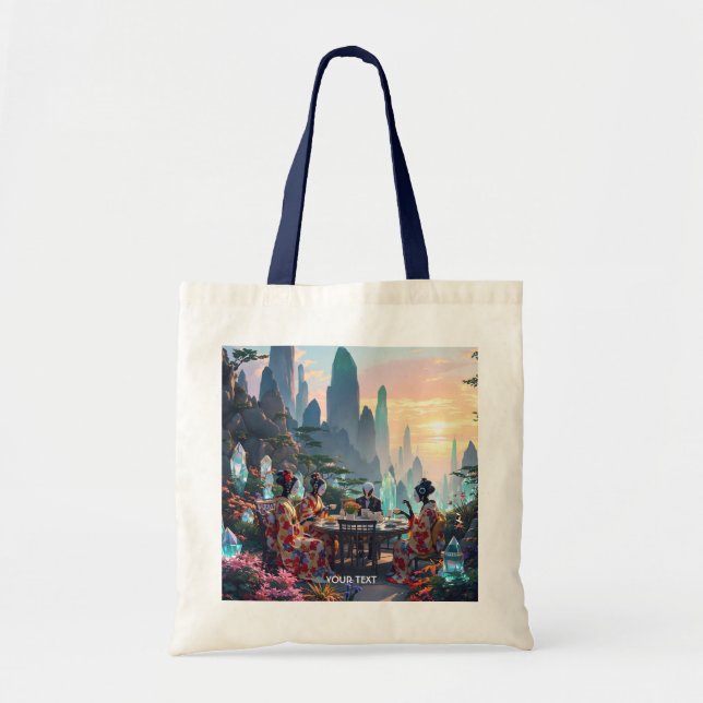 Bolso De Tela Fantasy Cute Exotic Planet Tea (Frente)