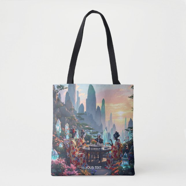 Bolso De Tela Fantasy Cute Exotic Planet Tea (Anverso)