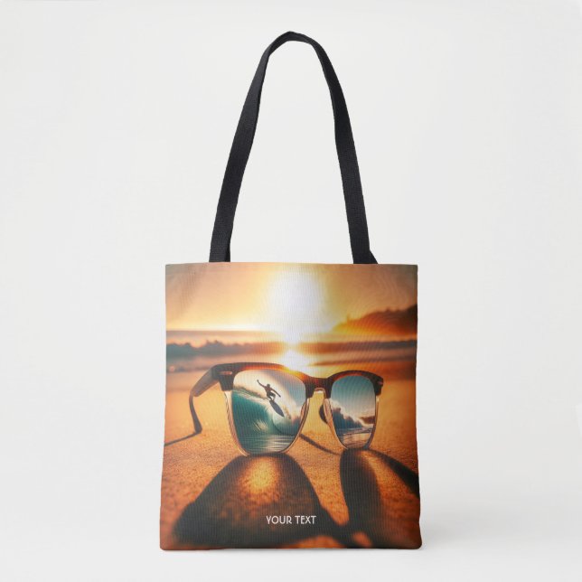Bolso De Tela Fantasy Cute Glasses Sunset Beach (Anverso)