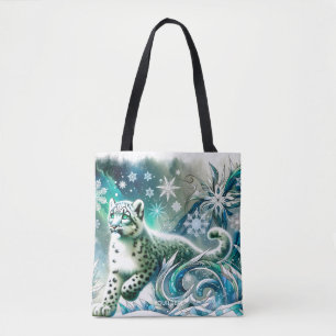 Bolso De Tela Fantasy Cute Green Eyes Leopardo