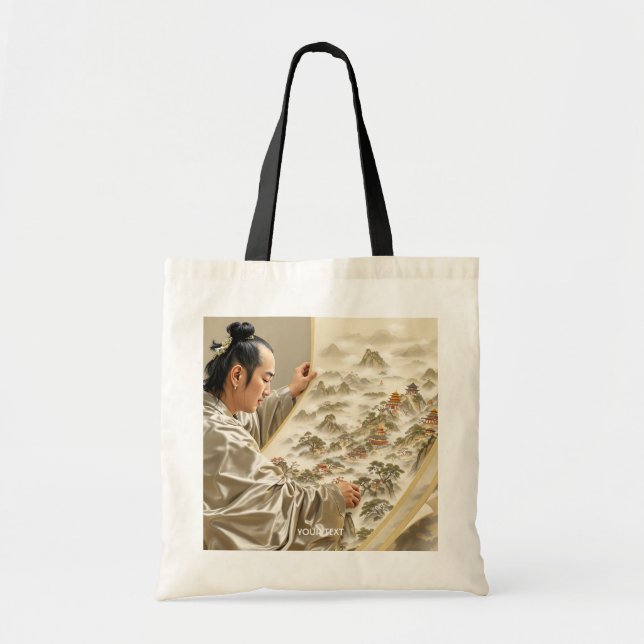 Bolso De Tela Fantasy Cute Japanese Painter Landscape (Frente)