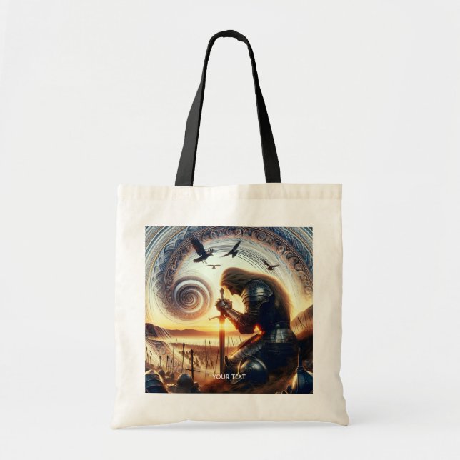 Bolso De Tela Fantasy Cute Knight Sword Legend (Frente)