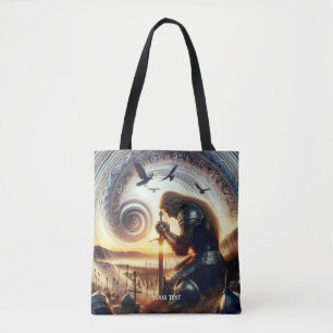 Bolso De Tela Fantasy Cute Knight Sword Legend
