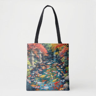 Bolso De Tela Fantasy Cute Koi Fish Pond