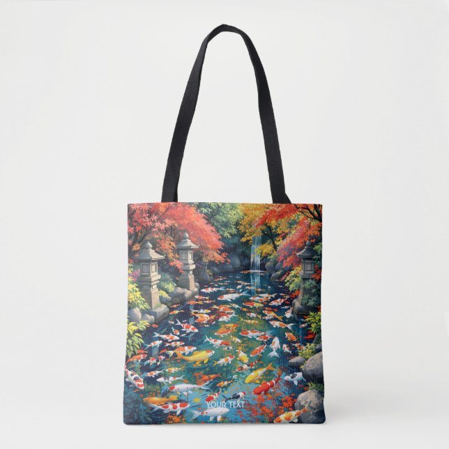 Bolso De Tela Fantasy Cute Koi Fish Pond (Anverso)