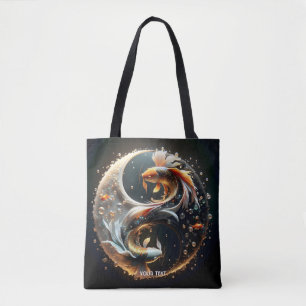 Bolso De Tela Fantasy Cute Koi Yin Yang