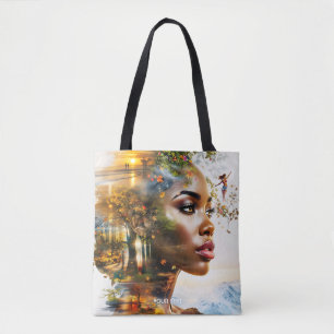 Bolso De Tela Fantasy Cute Lady Panorama africano