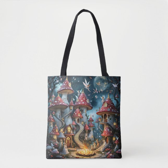 Bolso De Tela Fantasy Cute Mushroom Forest Realm (Anverso)