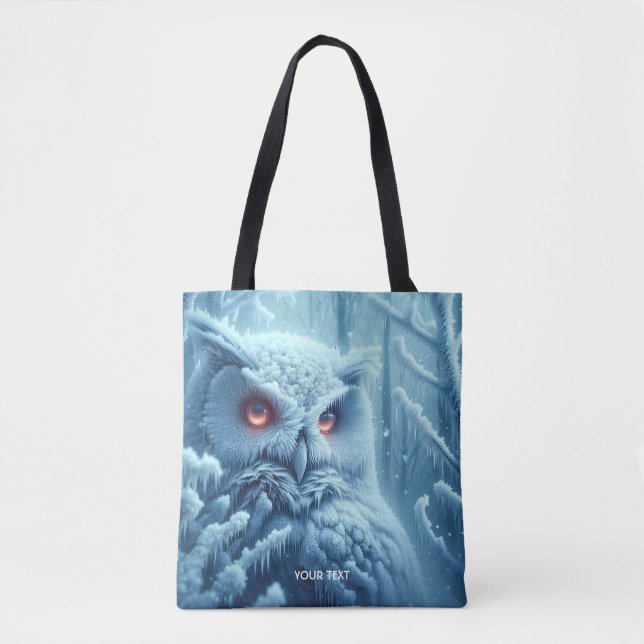 Bolso De Tela Fantasy Cute Owl Snow Winter (Anverso)