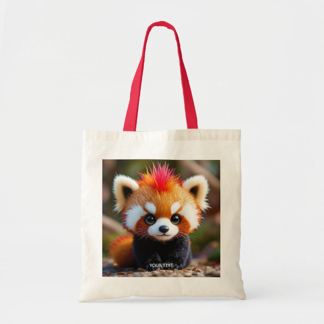 Bolso De Tela Fantasy Cute Panda Red Hai (Frente)