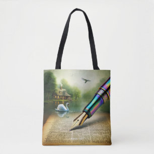 Bolso De Tela Fantasy Cute Pen Lake Swan