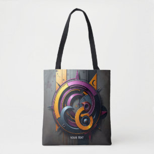Bolso De Tela Fantasy Cute Resumen Naranja Purple