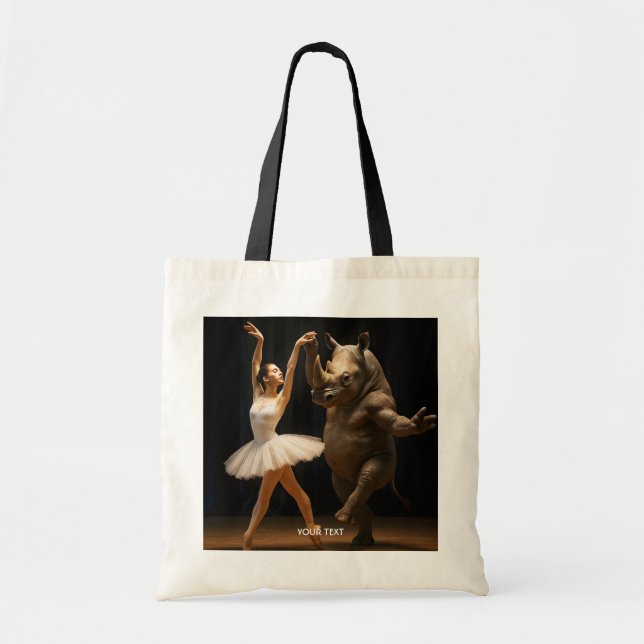 Bolso De Tela Fantasy Cute Rhino Dancer Ballerina (Frente)