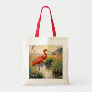 Bolso De Tela Fantasy Cute Scarlet Ibis por la noche
