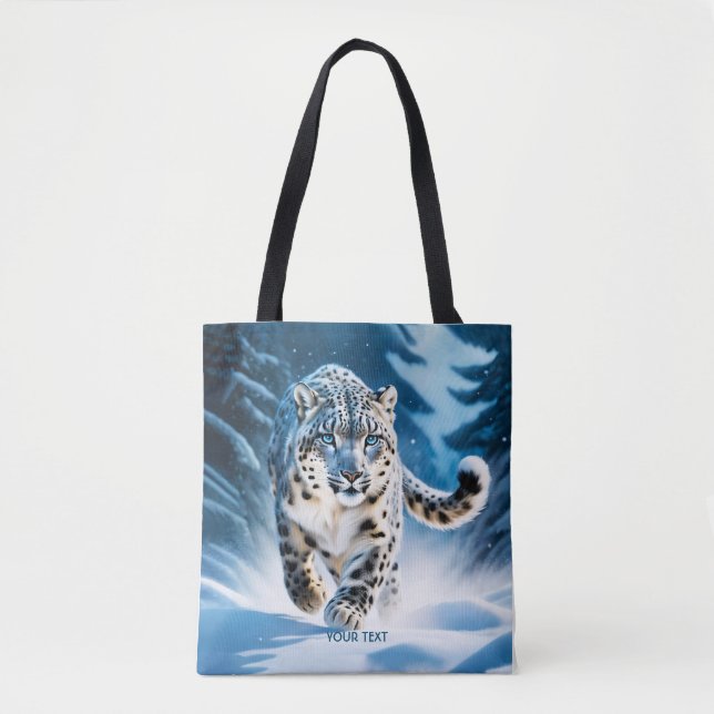 Bolso De Tela Fantasy Cute Snow Leopardo (Anverso)