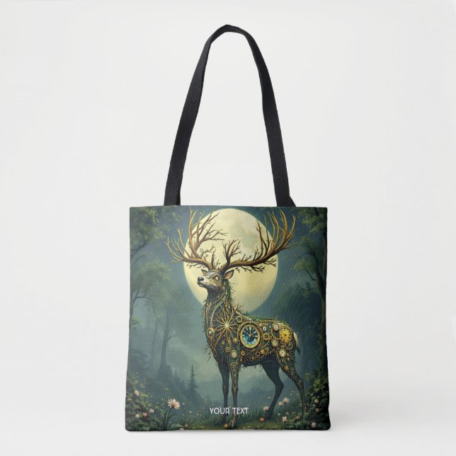 Bolso De Tela Fantasy Cute Steampunk Deer Forest (Anverso)