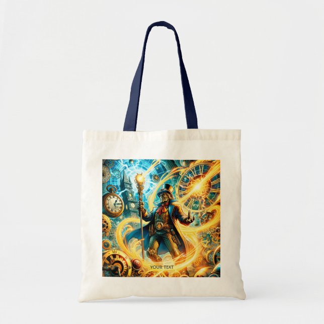 Bolso De Tela Fantasy Cute Steampunk Time Wizard (Frente)