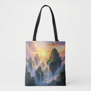 Bolso De Tela Fantasy Cute Sunset Islands Waterfalls