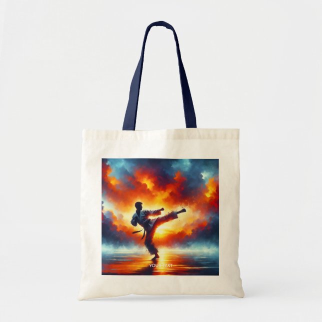 Bolso De Tela Fantasy Cute Sunset Karate Fighter (Frente)