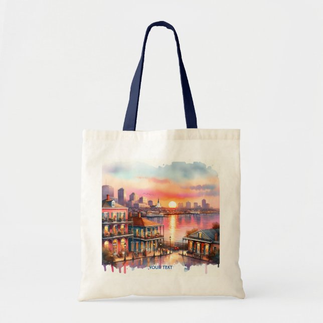 Bolso De Tela Fantasy Cute Sunset New Orleans View (Frente)