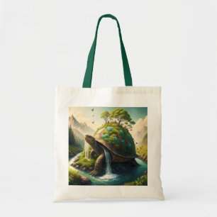 Bolso De Tela Fantasy Cute Turte Waterfall Forest